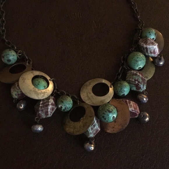 Turquoise Beaded Chain Necklace - Picture 2 of 9